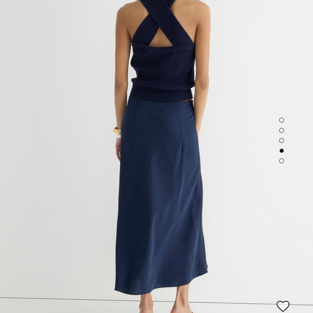 J. Crew Gwyneth Dark Blue Slip Skirt NWT